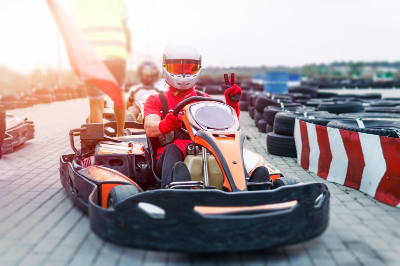 Session de karting sur la piste