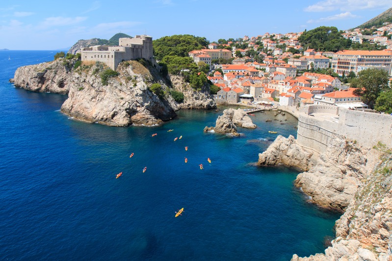 Vue sur la ville de Dubrovnik en Croatie, destination pour un week-end en Europe au bord de la mer