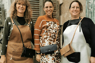 Atelier création sac banane Zaho en cuir à Montjean-sur-Loire