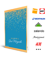 Carte de vœux 2 en 1 Bar Mitzvah