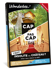 Coffret cadeau Wonderbox :&nbsp;CAP OU PAS CAP - Insolite ou château ? - 1 nuit