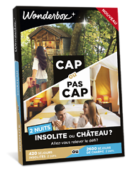 Coffret cadeau Wonderbox :&nbsp;CAP OU PAS CAP - Insolite ou château ? - 2 nuits