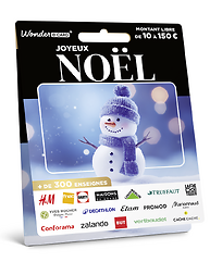 Carte Joyeux Noël Bonhomme de neige