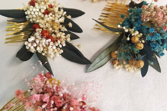 Atelier création de peigne en fleurs séchées à Marseille 5ème