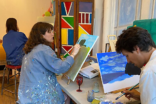 Atelier apéro peinture ou petit dej peinture à Paris 15ème