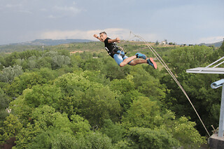 Saut Pendulaire à Villedieu depuis le Viaduc de l'Auzon (07)