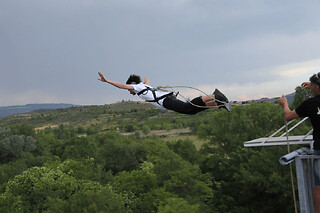 Saut Pendulaire à Villedieu depuis le Viaduc de l'Auzon (07)